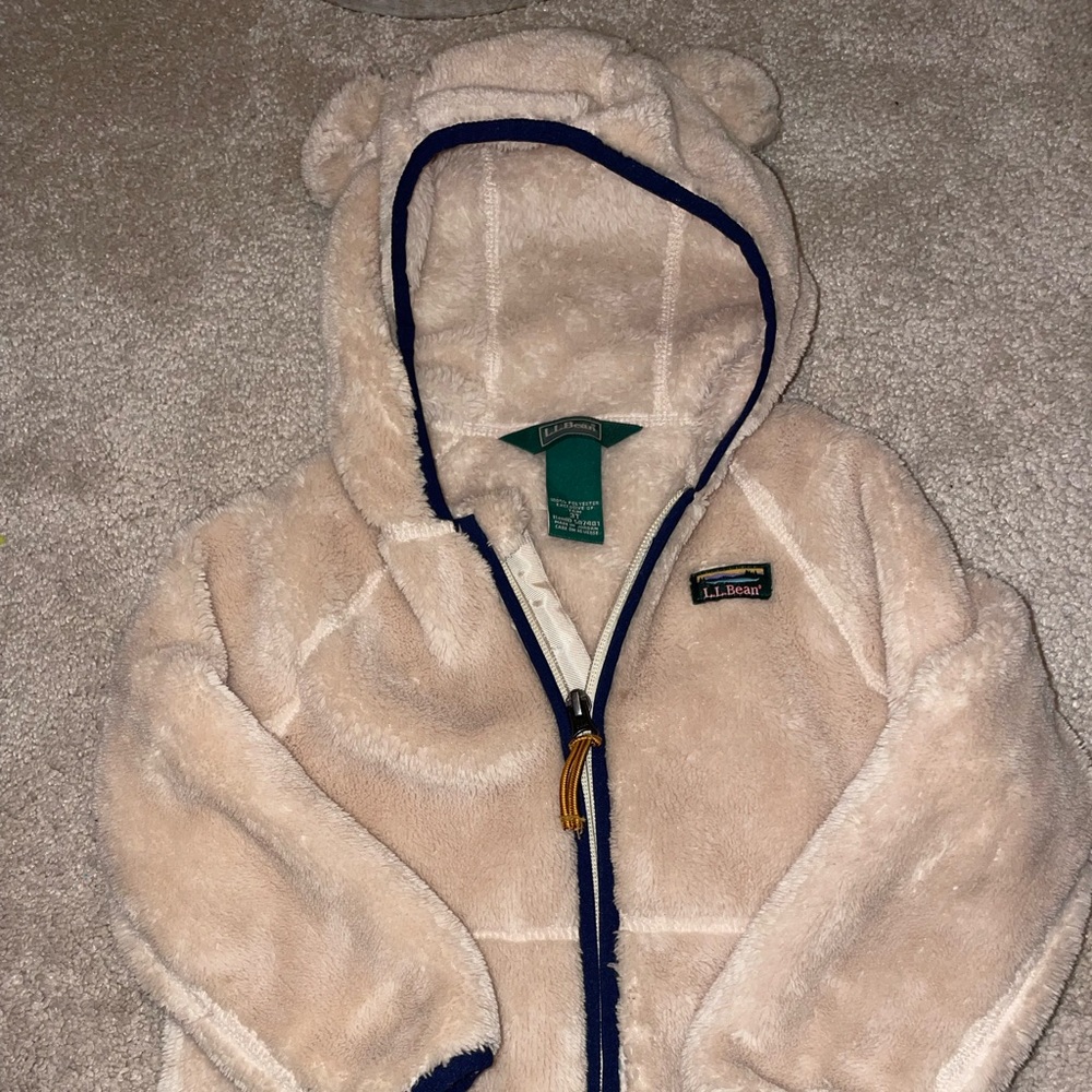 Toddler girl L.L.Bean sherpa teddy fleece jacket